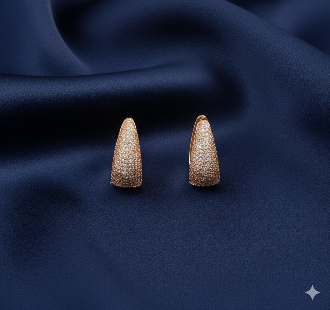 Venetian Scroll Pave Drop Earrings