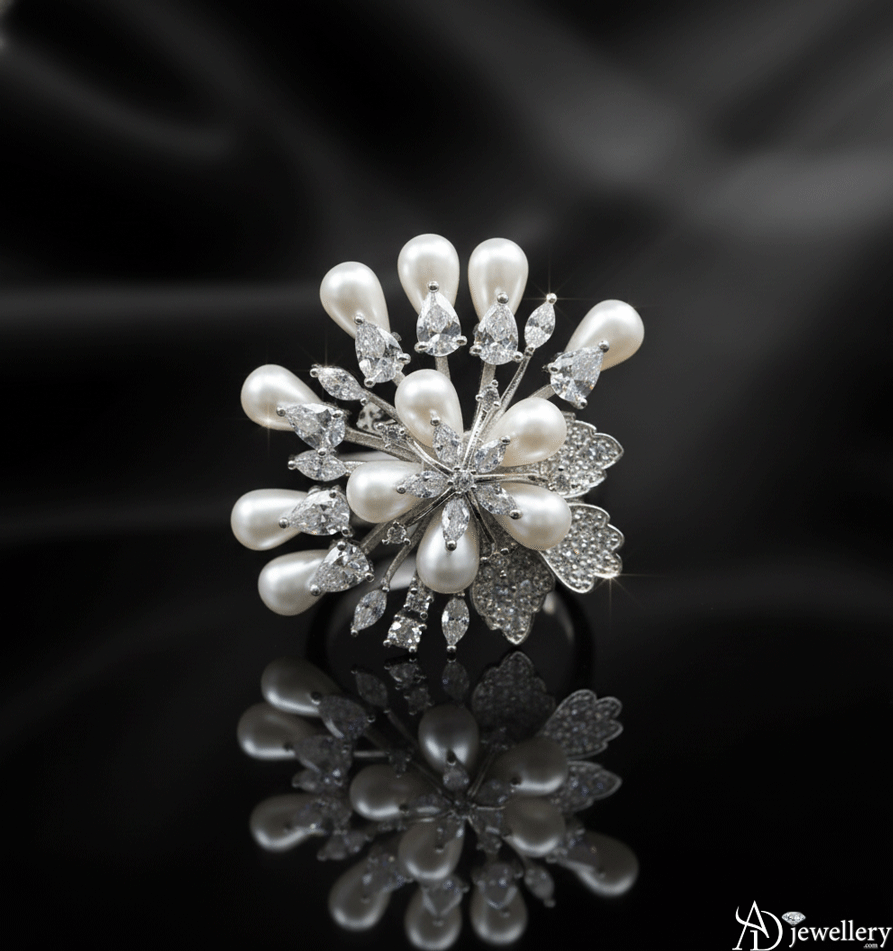 Celestial Pearl Starburst Ring